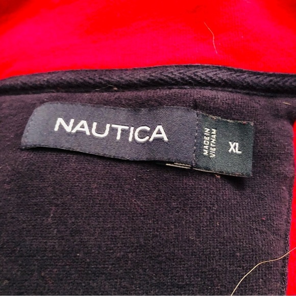Nautica size  X-Large red  mid - heavy weight 1/4 zip front sweatshirt - Picture 6 of 16